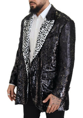 Dolce & Gabbana Black Sequined Cow Pattern Nylon Blazer -   -  Dolce & Gabbana.
