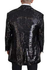 Dolce & Gabbana Black Sequined Cow Pattern Nylon Blazer -   -  Dolce & Gabbana.
