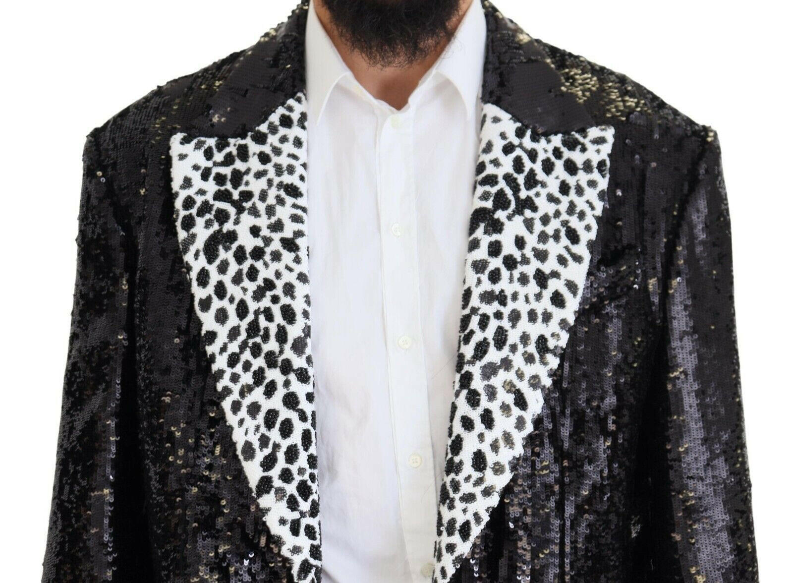 Dolce & Gabbana Black Sequined Cow Pattern Nylon Blazer -   -  Dolce & Gabbana. Dolce & Gabbana Black Sequined Cow Pattern Nylon Blazer -   -  Dolce & Gabbana.