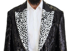 Dolce & Gabbana Black Sequined Cow Pattern Nylon Blazer -   -  Dolce & Gabbana.