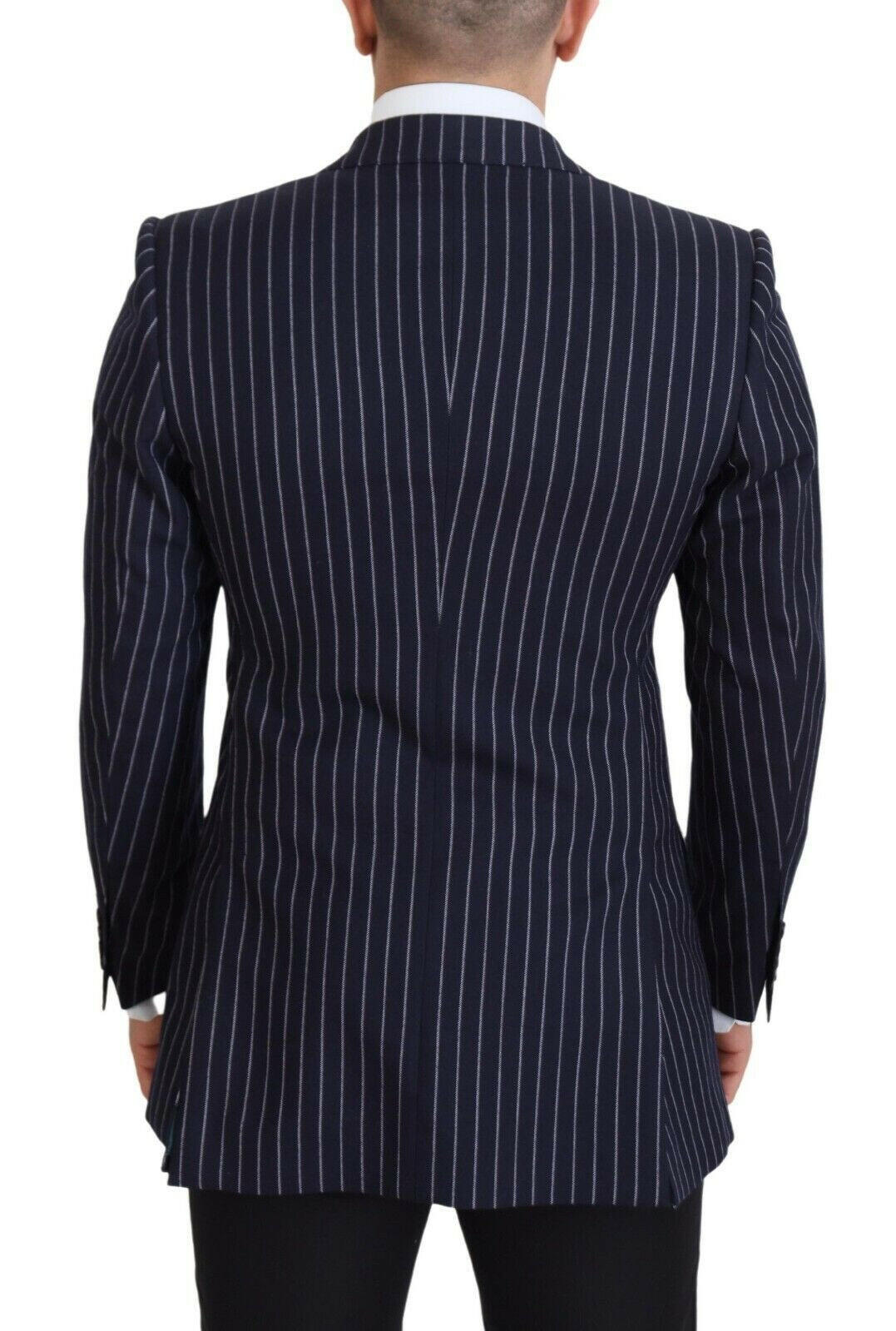Dolce & Gabbana Dark Blue Stripe Wool Single Breasted Blazer -   -  Dolce & Gabbana. Dolce & Gabbana Dark Blue Stripe Wool Single Breasted Blazer -   -  Dolce & Gabbana.