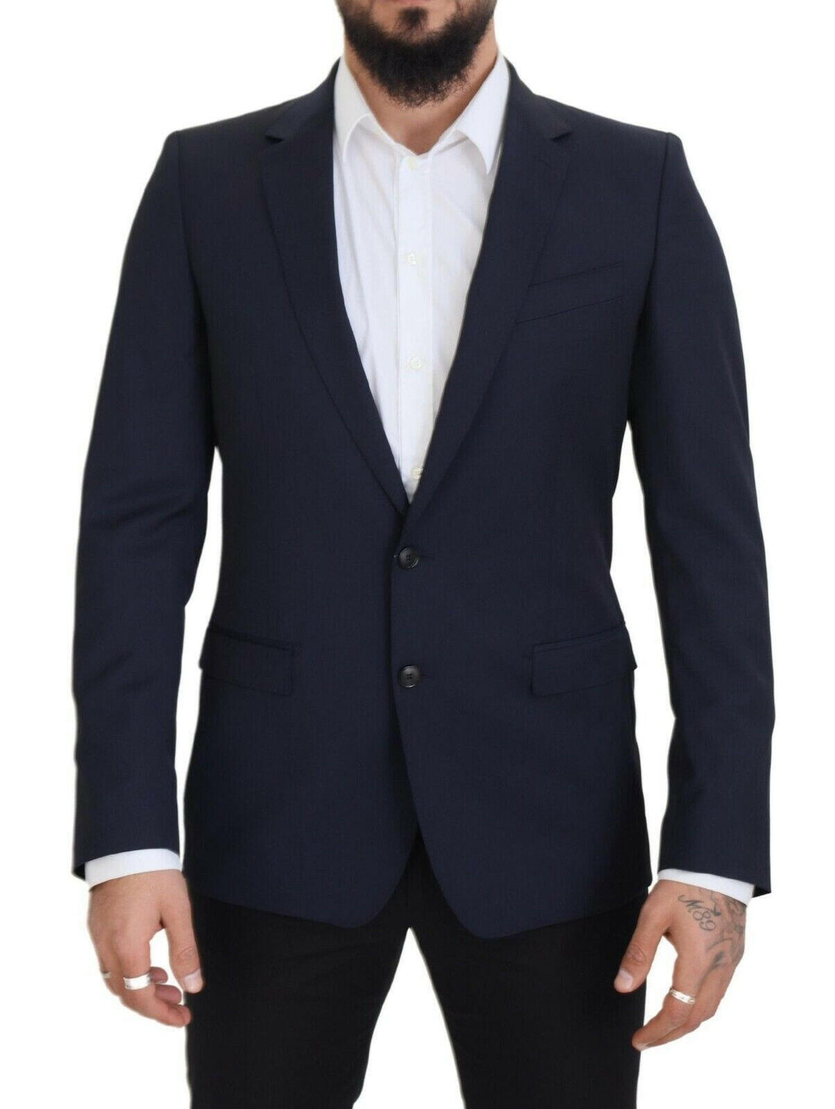Dolce & Gabbana Dark Blue Wool Single Breasted MARTINI Blazer -   -  Dolce & Gabbana.