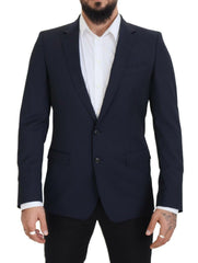 Dolce & Gabbana Dark Blue Wool Single Breasted MARTINI Blazer -   -  Dolce & Gabbana.