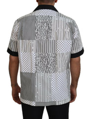Dolce & Gabbana White Black Patterned Button Down Shirt -   -  Dolce & Gabbana.
