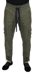 Dolce & Gabbana Green Striped Cargo Zipper Leg Men Trouser Pants -   -  Dolce & Gabbana.