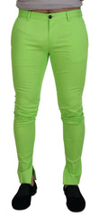 Dolce & Gabbana Light Green Cotton Skinny Men Trousers Pants -   -  Dolce & Gabbana.