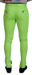Dolce & Gabbana Light Green Cotton Skinny Men Trousers Pants -   -  Dolce & Gabbana.