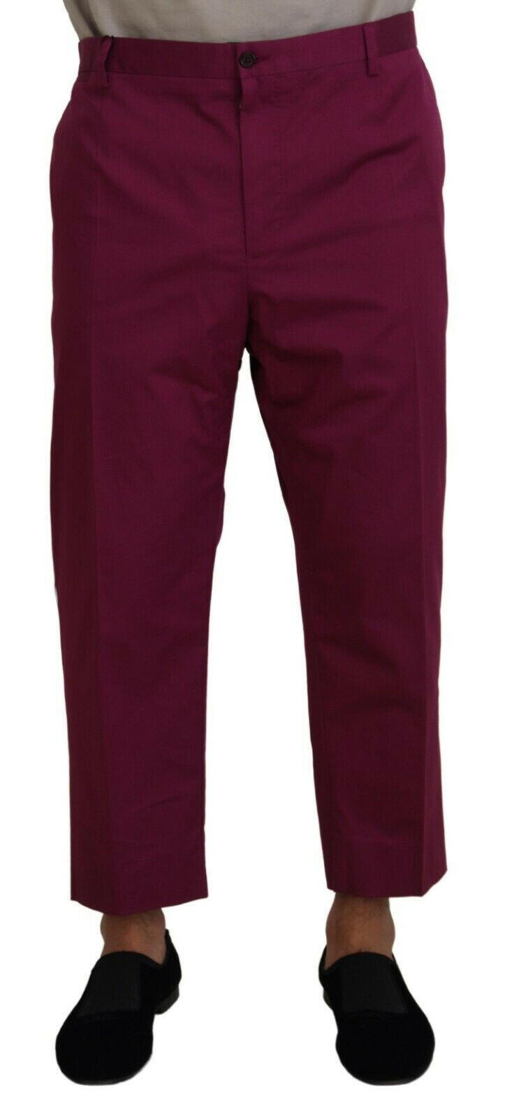Dolce & Gabbana Magenta Cotton DG Logo Pocket Trouser Pants -   -  Dolce & Gabbana.