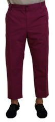 Dolce & Gabbana Magenta Cotton DG Logo Pocket Trouser Pants -   -  Dolce & Gabbana.