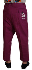 Dolce & Gabbana Magenta Cotton DG Logo Pocket Trouser Pants -   -  Dolce & Gabbana.