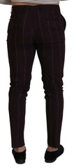 Dolce & Gabbana Brown Striped Men Trousers Cotton Pants -   -  Dolce & Gabbana.