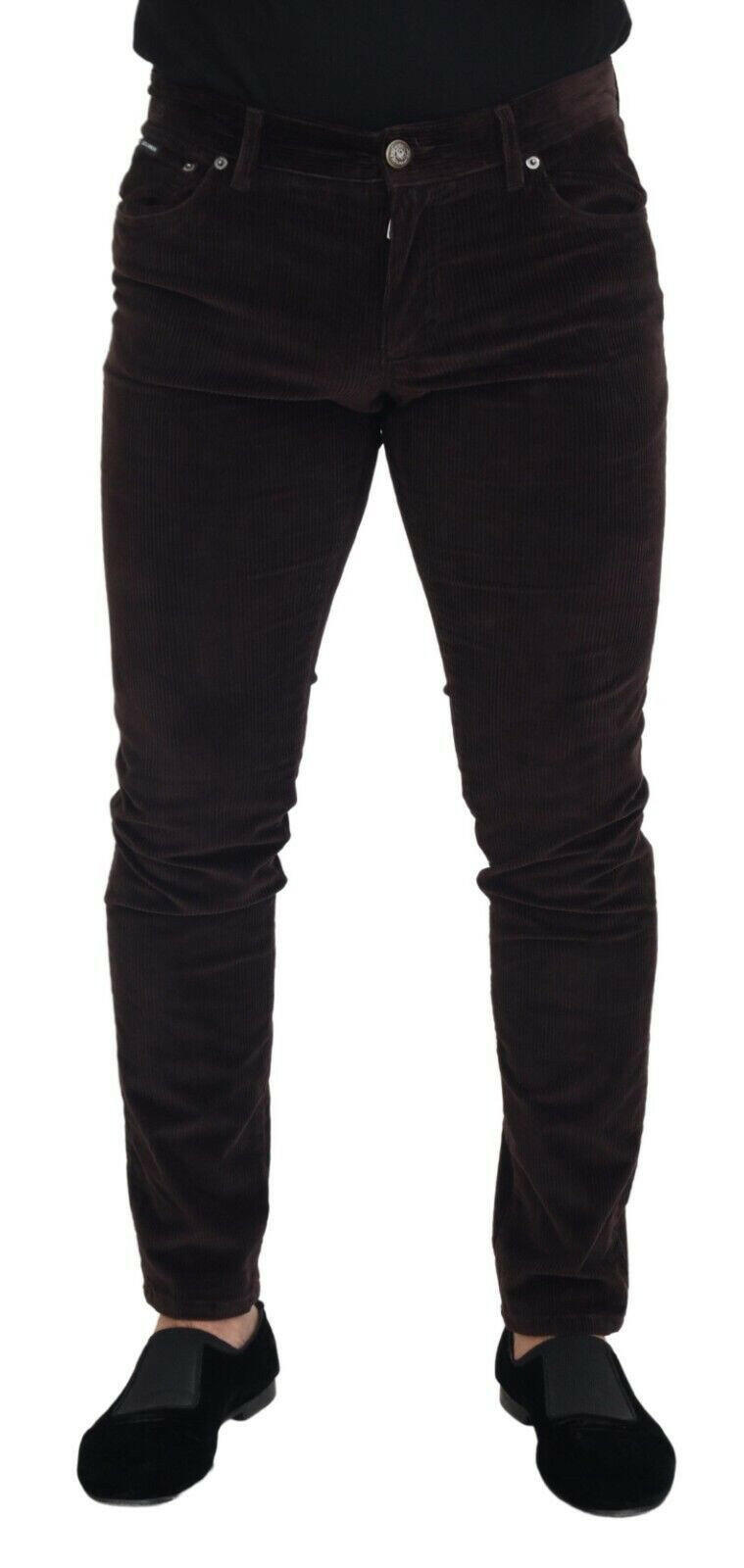 Dolce & Gabbana Brown Corduroy Men Casual Trouser Pants -   -  Dolce & Gabbana.