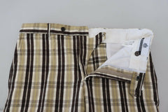 BENCIVENGA Multicolor Checkered Cotton Straight Fit Men Pants - - BENCIVENGA.