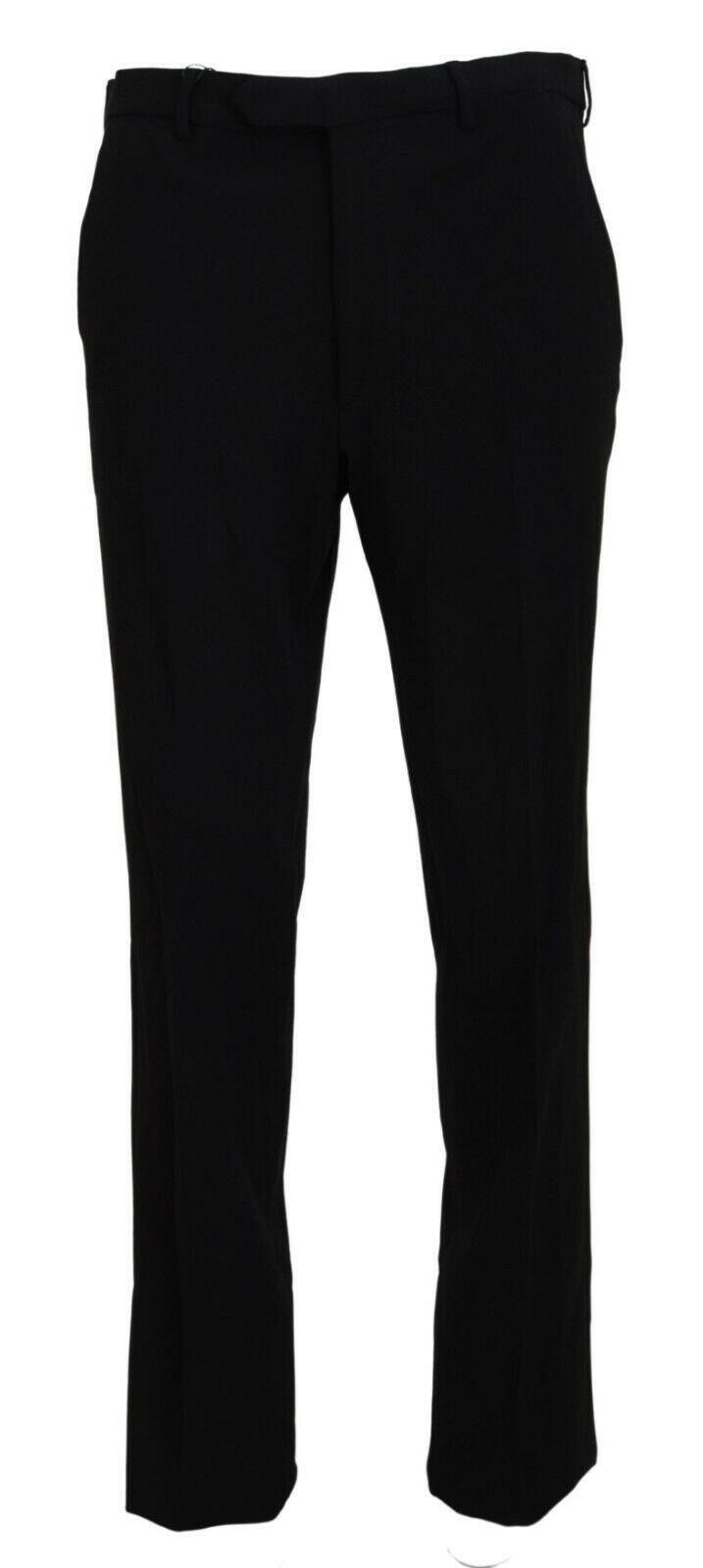 BENCIVENGA Black Straight Fit Men Formal Trousers Pants -   -  BENCIVENGA.