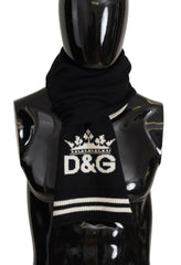 Dolce & Gabbana Black White Cotton DG Printed Cashmere Shawl Scarf -   -  Dolce & Gabbana.