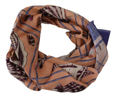 Dolce & Gabbana Blue Linen Seashell Pattern Mens Wrap Shawl Scarf -   -  Dolce & Gabbana.