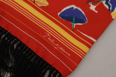 Dolce & Gabbana Multicolor DG Umbrellas Print Shawl Fringe Scarf -   -  Dolce & Gabbana.