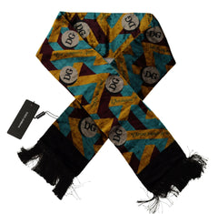 Dolce & Gabbana Multicolor DG Logo Print Shawl Wrap Fringe Scarf - - Dolce & Gabbana.