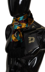 Dolce & Gabbana Multicolor DG Logo Print Shawl Wrap Fringe Scarf - - Dolce & Gabbana.