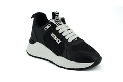 Versace Elegant Monochrome Leather Sneakers -   -  Versace.