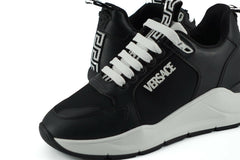 Versace Elegant Monochrome Leather Sneakers -   -  Versace.