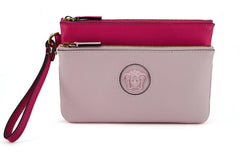 Versace Elegant Pink Leather Pouch Clutch -  Luxury Clutch Bag for Women -  Versace.