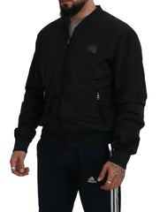 Dolce & Gabbana Black Nylon Logo Bomber Zipper Jacket -   -  Dolce & Gabbana.