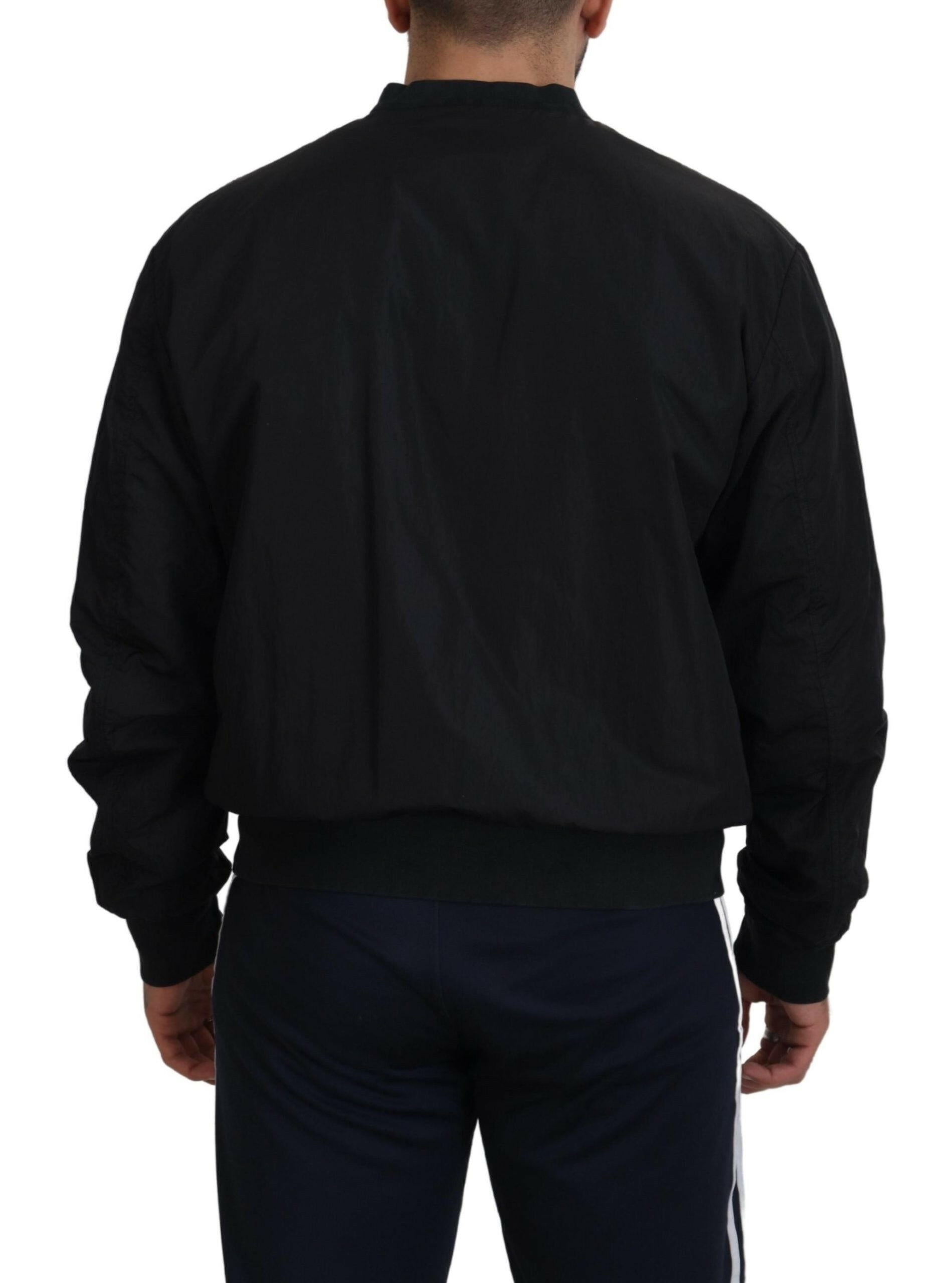 Dolce & Gabbana Black Nylon Logo Bomber Zipper Jacket -   -  Dolce & Gabbana. Dolce & Gabbana Black Nylon Logo Bomber Zipper Jacket -   -  Dolce & Gabbana.