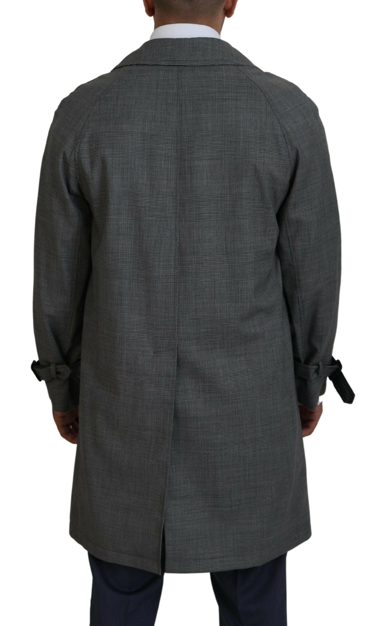 Dolce & Gabbana Gray Wool Plaid Long Trench Coat Jacket Trench Coat Jacket -   -  Dolce & Gabbana. Dolce & Gabbana Gray Wool Plaid Long Trench Coat Jacket Trench Coat Jacket -   -  Dolce & Gabbana.
