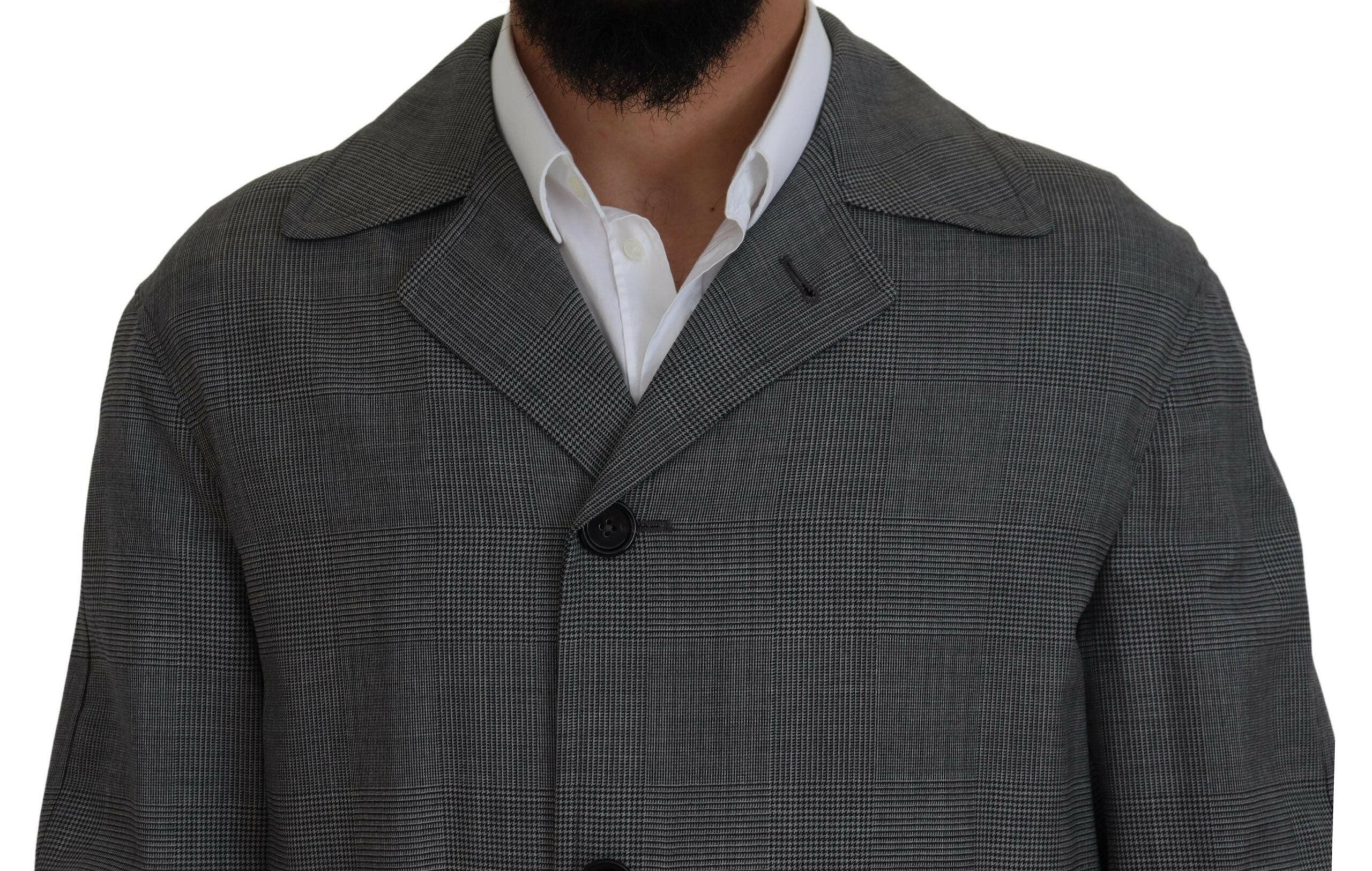 Dolce & Gabbana Gray Wool Plaid Long Trench Coat Jacket Trench Coat Jacket -   -  Dolce & Gabbana. Dolce & Gabbana Gray Wool Plaid Long Trench Coat Jacket Trench Coat Jacket -   -  Dolce & Gabbana.