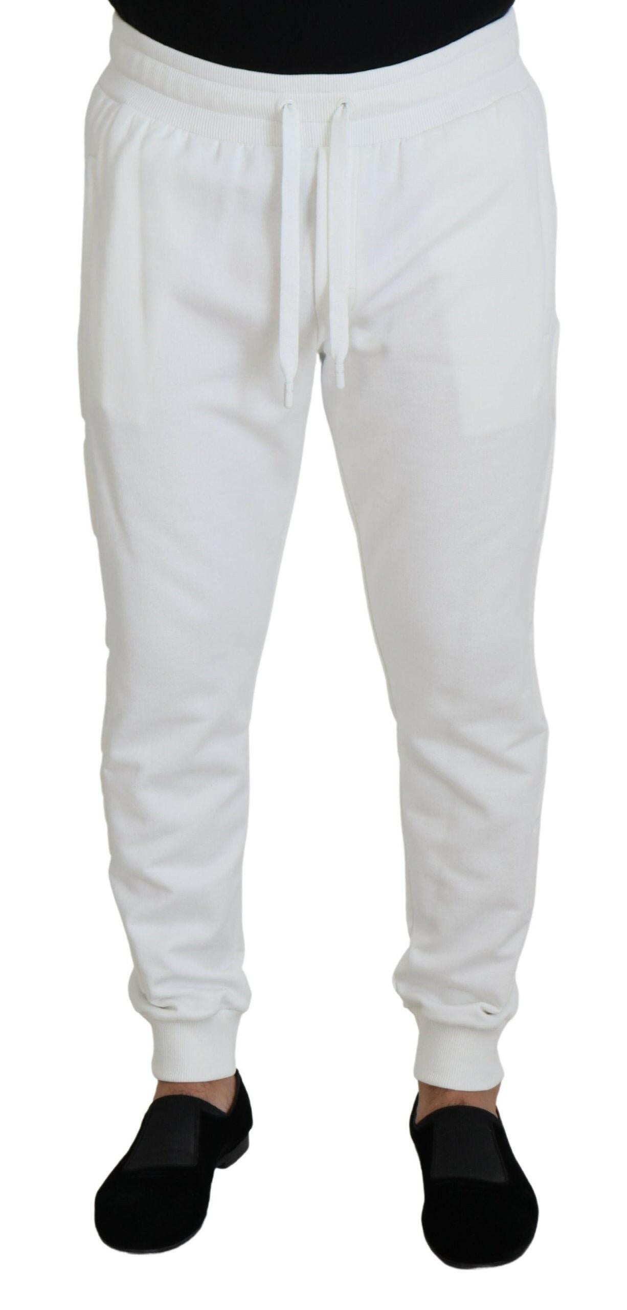 Dolce & Gabbana White Sport Logo Cotton Sweatpants Trousers Pants -   -  Dolce & Gabbana.
