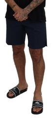 Dolce & Gabbana Blue Chinos Cotton Stretch Casual Shorts -   -  Dolce & Gabbana.