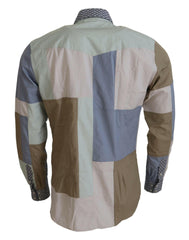 Dolce & Gabbana Multicolor Cotton Patchwork Slim Shirt -   -  Dolce & Gabbana.