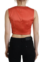 Dolce & Gabbana Orange Sleeveless Waistcoat Cropped Vest Top -   -  Dolce & Gabbana.