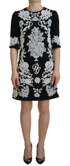 Dolce & Gabbana Black Lace Trim Half Sleeves A-line Dress -   -  Dolce & Gabbana.