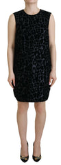 Dolce & Gabbana Black Leopard Shift Mini Polyester Dress -   -  Dolce & Gabbana.