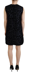 Dolce & Gabbana Black Leopard Shift Mini Polyester Dress -   -  Dolce & Gabbana.