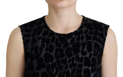 Dolce & Gabbana Black Leopard Shift Mini Polyester Dress -   -  Dolce & Gabbana.
