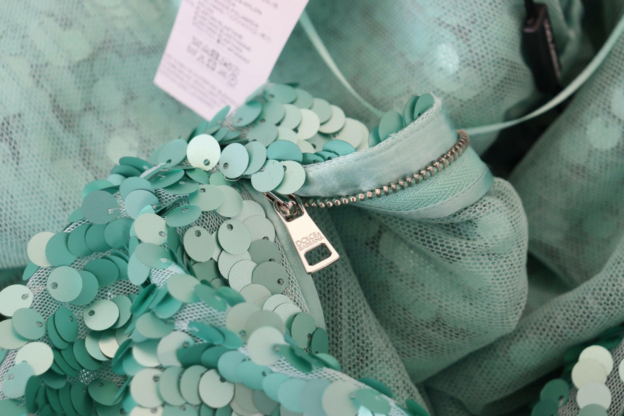 Dolce & Gabbana Blue Sequined Pleated Aline Midi Nylon Dress -   -  Dolce & Gabbana. Dolce & Gabbana Blue Sequined Pleated Aline Midi Nylon Dress -   -  Dolce & Gabbana.