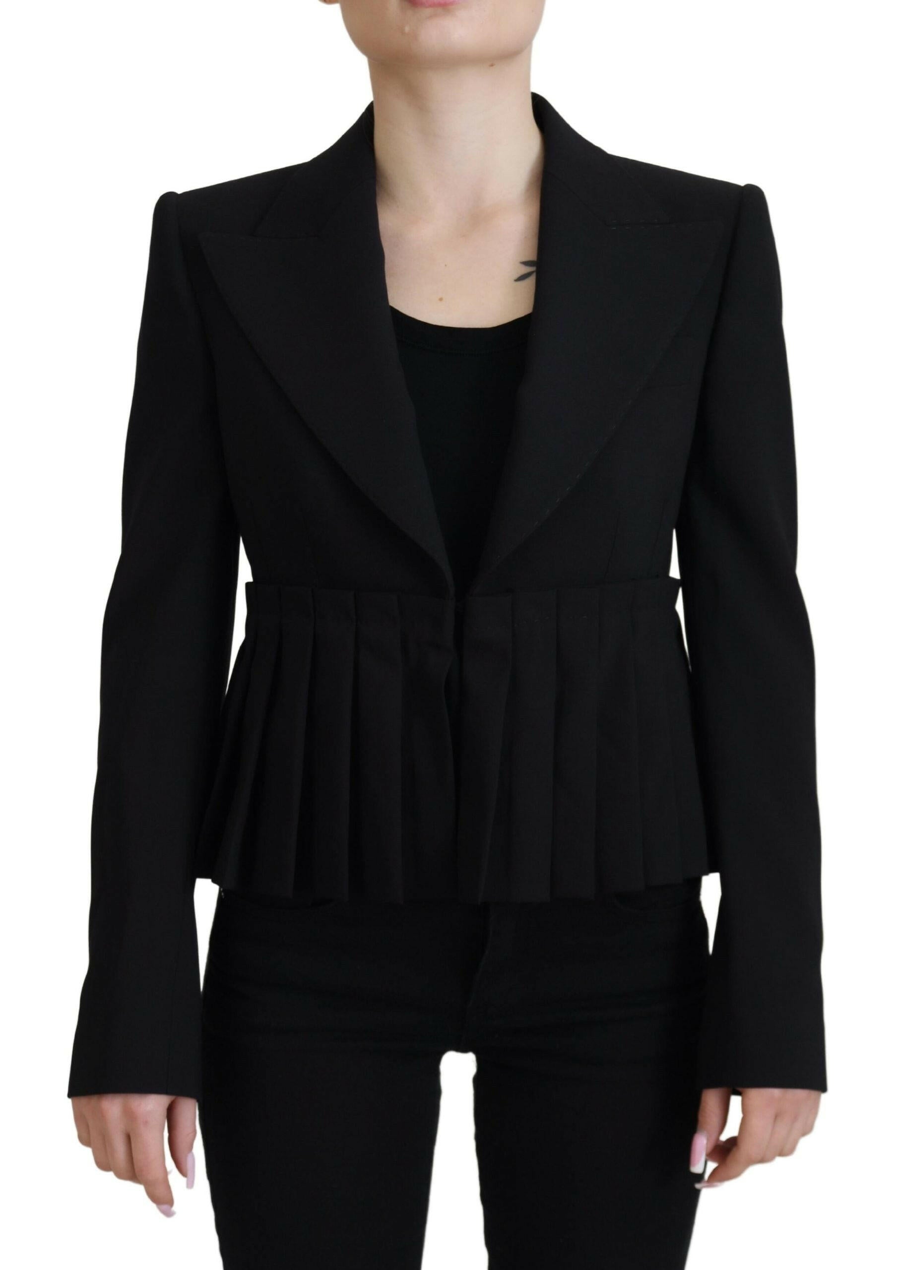 Dolce & Gabbana Black Single Breasted Fit Blazer Wool Jacket -   -  Dolce & Gabbana.