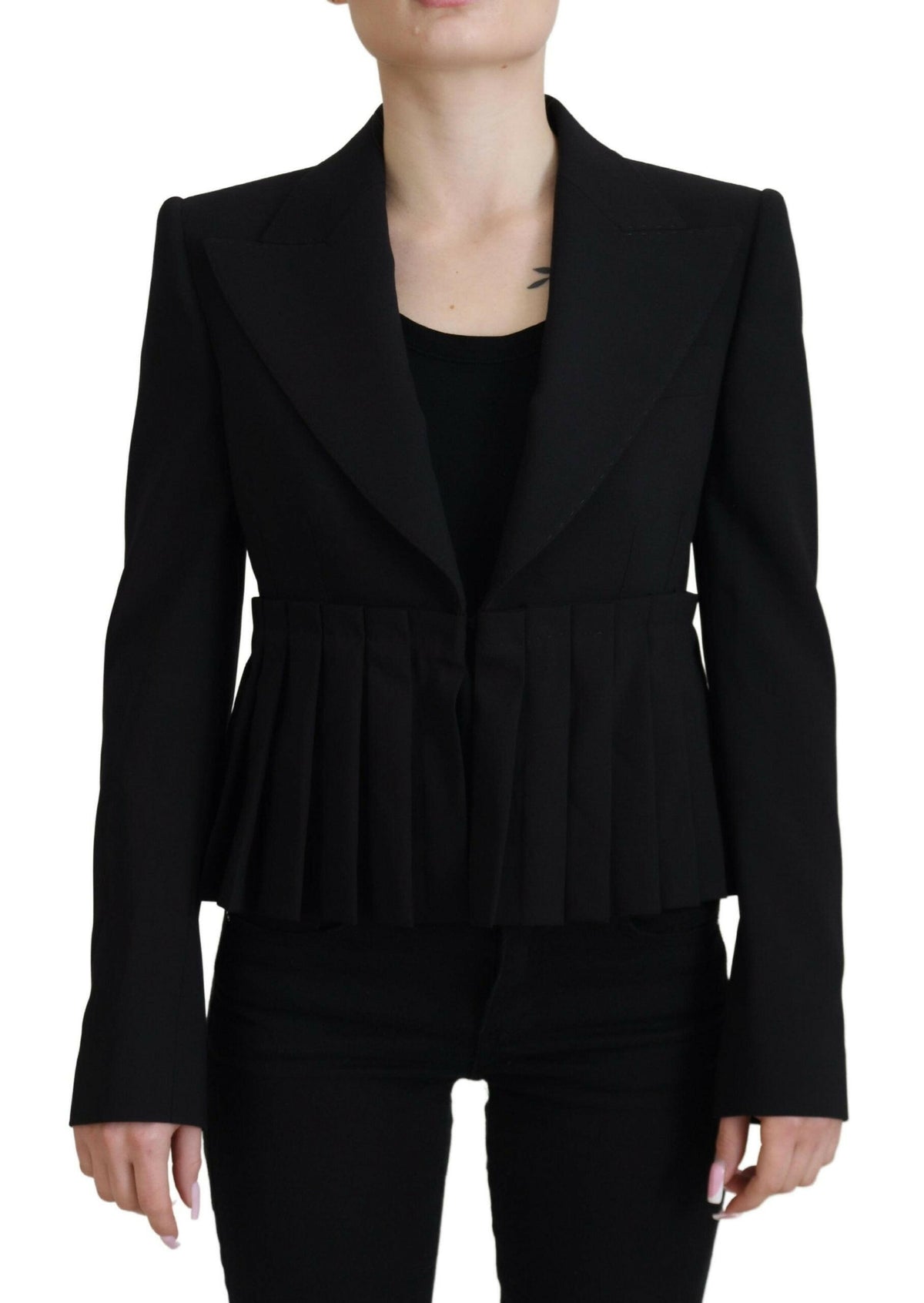Dolce & Gabbana Black Single Breasted Fit Blazer Wool Jacket -   -  Dolce & Gabbana.