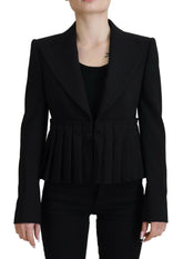 Dolce & Gabbana Black Single Breasted Fit Blazer Wool Jacket -   -  Dolce & Gabbana.