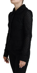 Dolce & Gabbana Black Wool Knitted Button Down Collar Jacket -   -  Dolce & Gabbana.