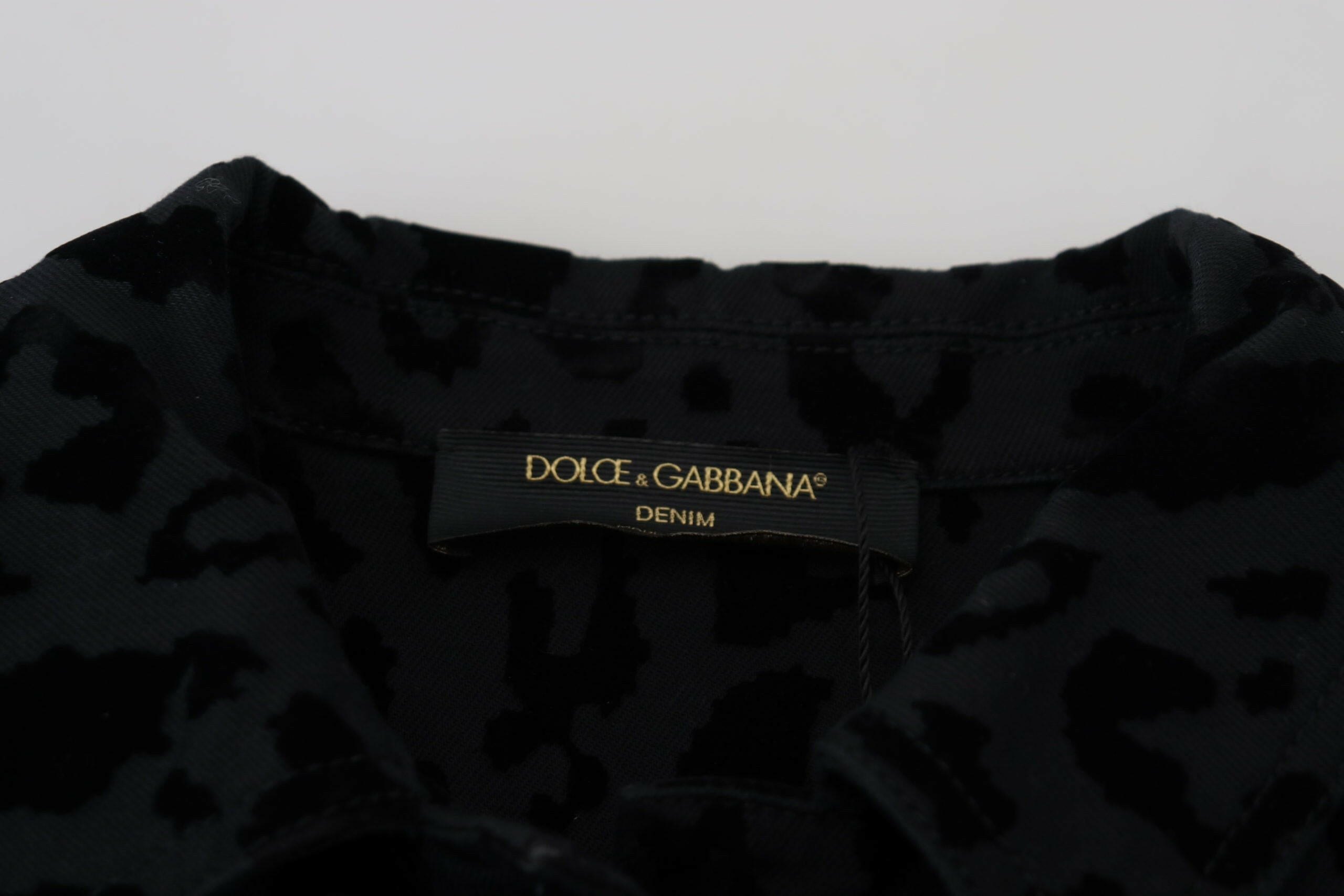 Dolce & Gabbana Black Leopard Long Sleeve Denim Cotton Jacket -   -  Dolce & Gabbana. Dolce & Gabbana Black Leopard Long Sleeve Denim Cotton Jacket -   -  Dolce & Gabbana.