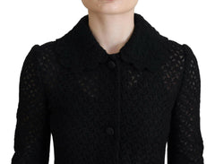 Dolce & Gabbana Black Button Down Long Blazer Cotton Jacket -   -  Dolce & Gabbana.