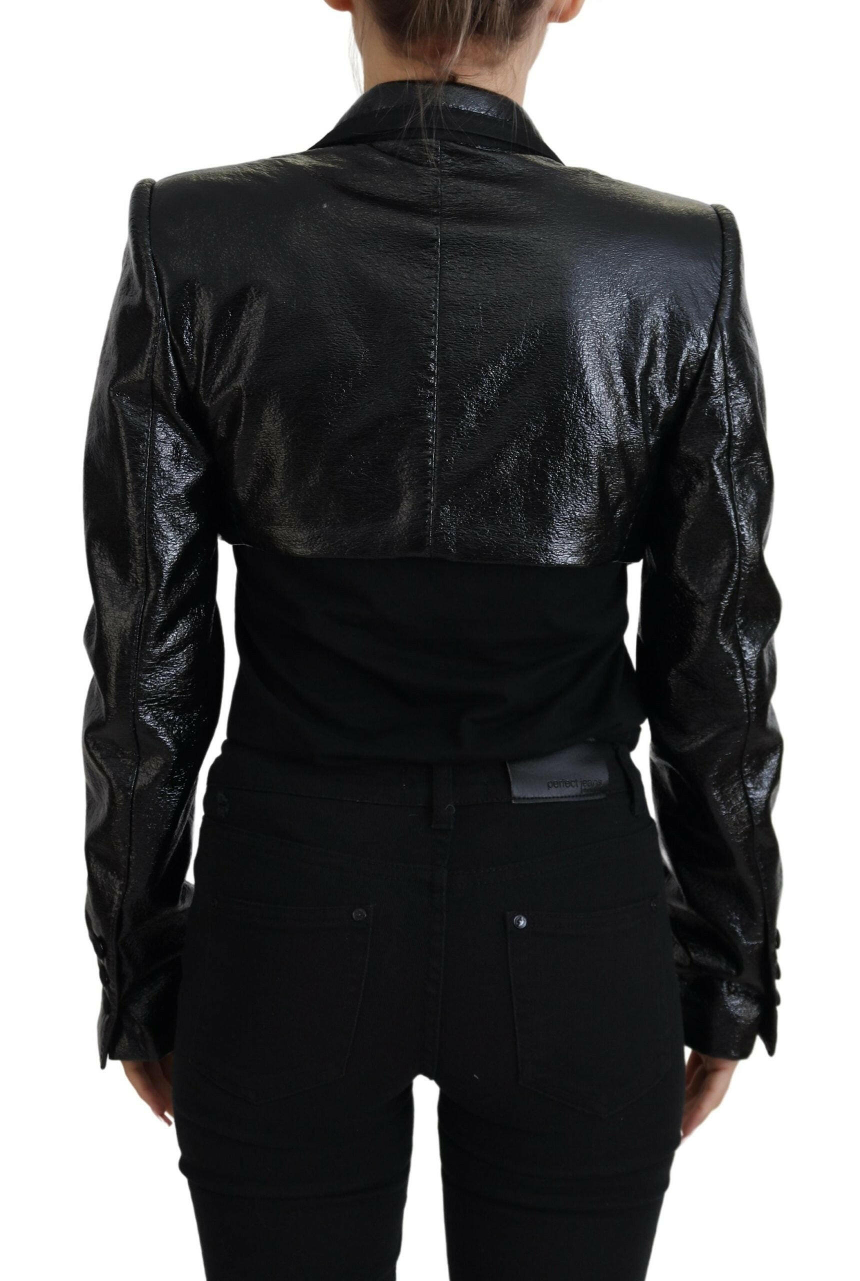 Dolce & Gabbana Black Long Sleeves Crop Blazer Cotton Jacket -   -  Dolce & Gabbana. Dolce & Gabbana Black Long Sleeves Crop Blazer Cotton Jacket -   -  Dolce & Gabbana.