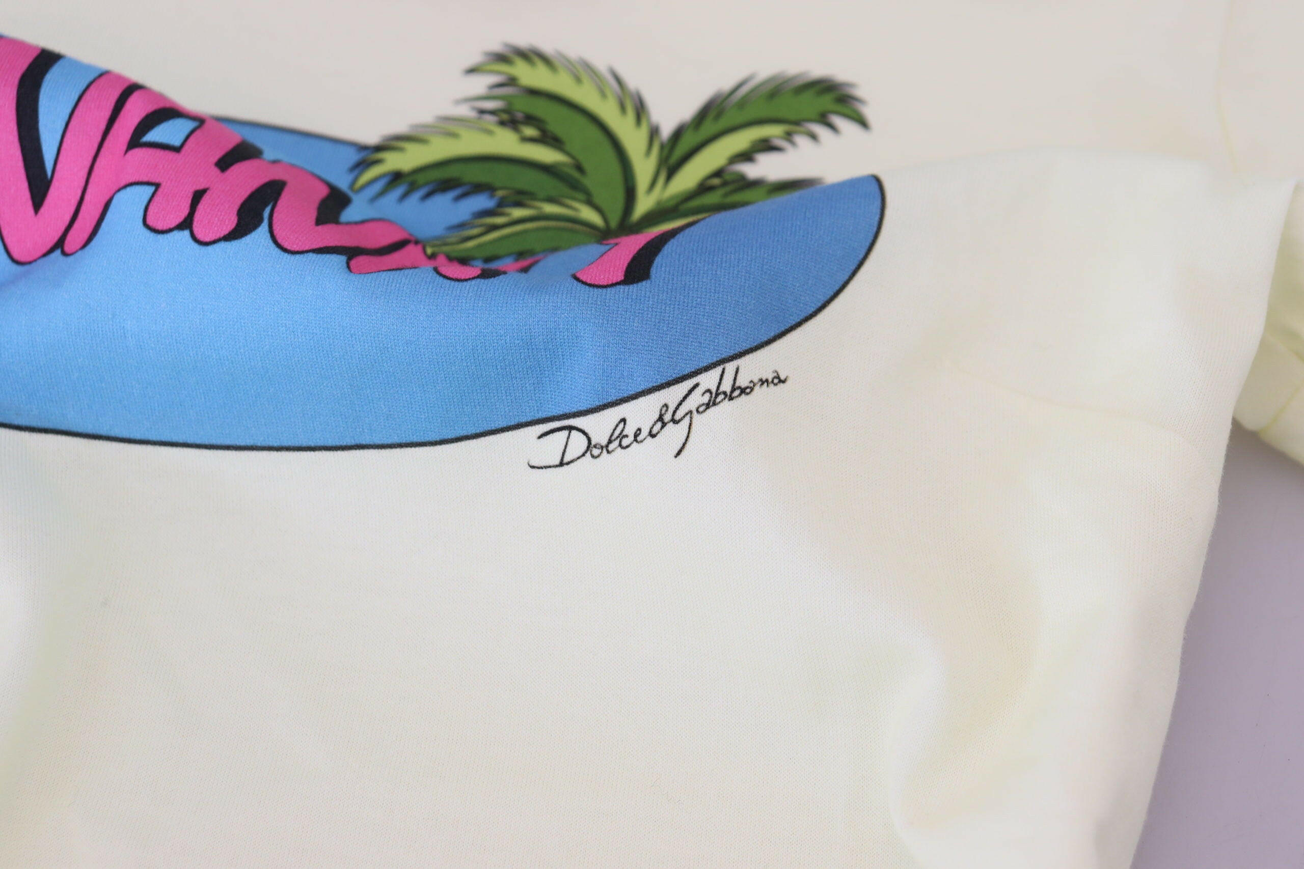 Dolce & Gabbana Yellow Havanity Round Neck Tee Cotton T-shirt -   -  Dolce & Gabbana. Dolce & Gabbana Yellow Havanity Round Neck Tee Cotton T-shirt -   -  Dolce & Gabbana.