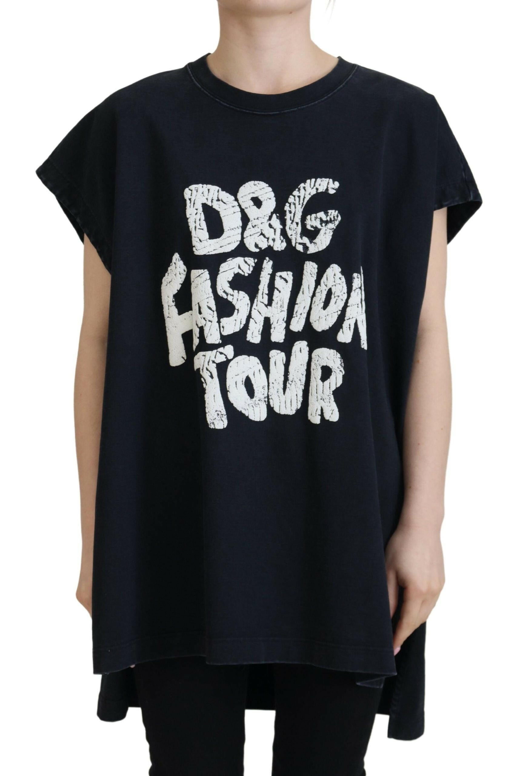 Dolce & Gabbana Black D&G Fashion Round Neck Cotton T-shirt -   -  Dolce & Gabbana.