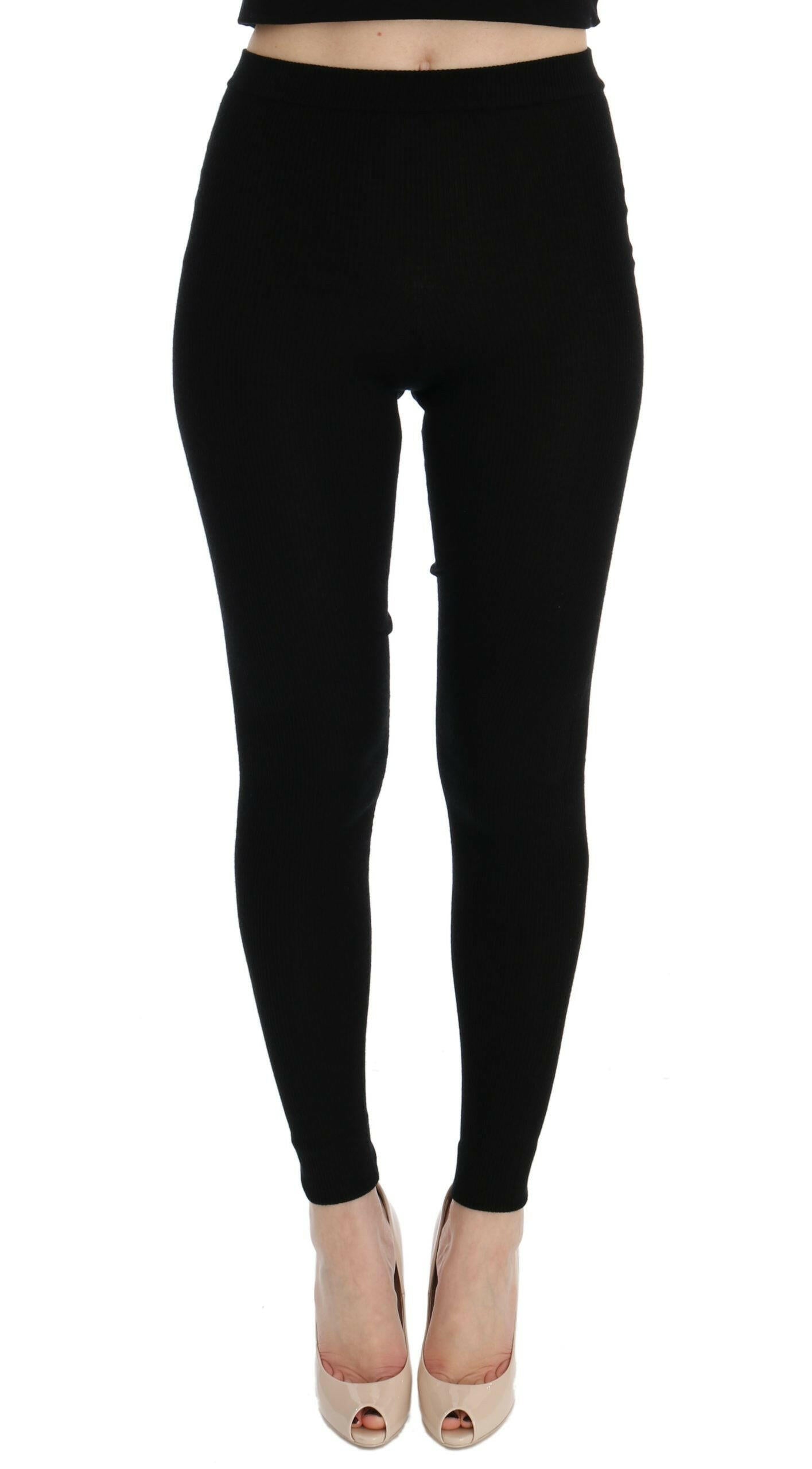 Dolce & Gabbana Black Slim Fit Women Cashmere Pants -   -  Dolce & Gabbana.
