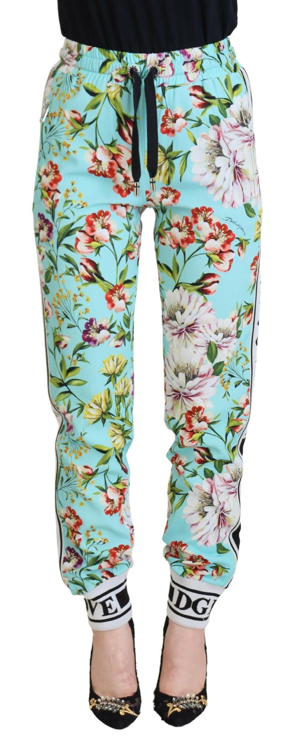 Dolce & Gabbana Multicolor Floral Sweatpants Pants -   -  Dolce & Gabbana.